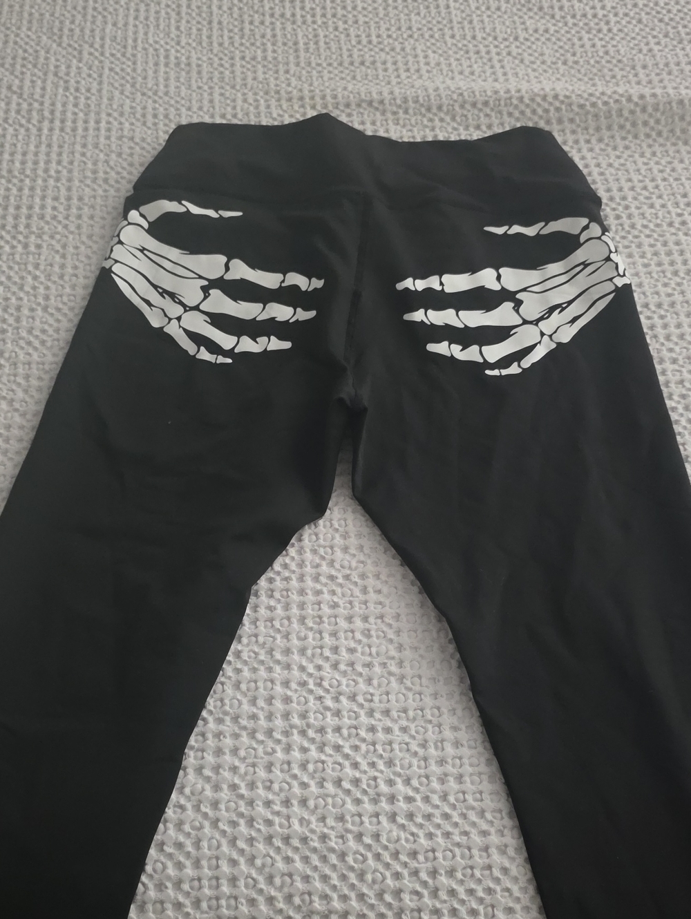 Amazon Black Leggings with White Skeleton Hand Print